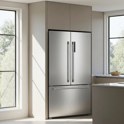 Modern refrigerator in a clean kitchen environment representing appliance longevity